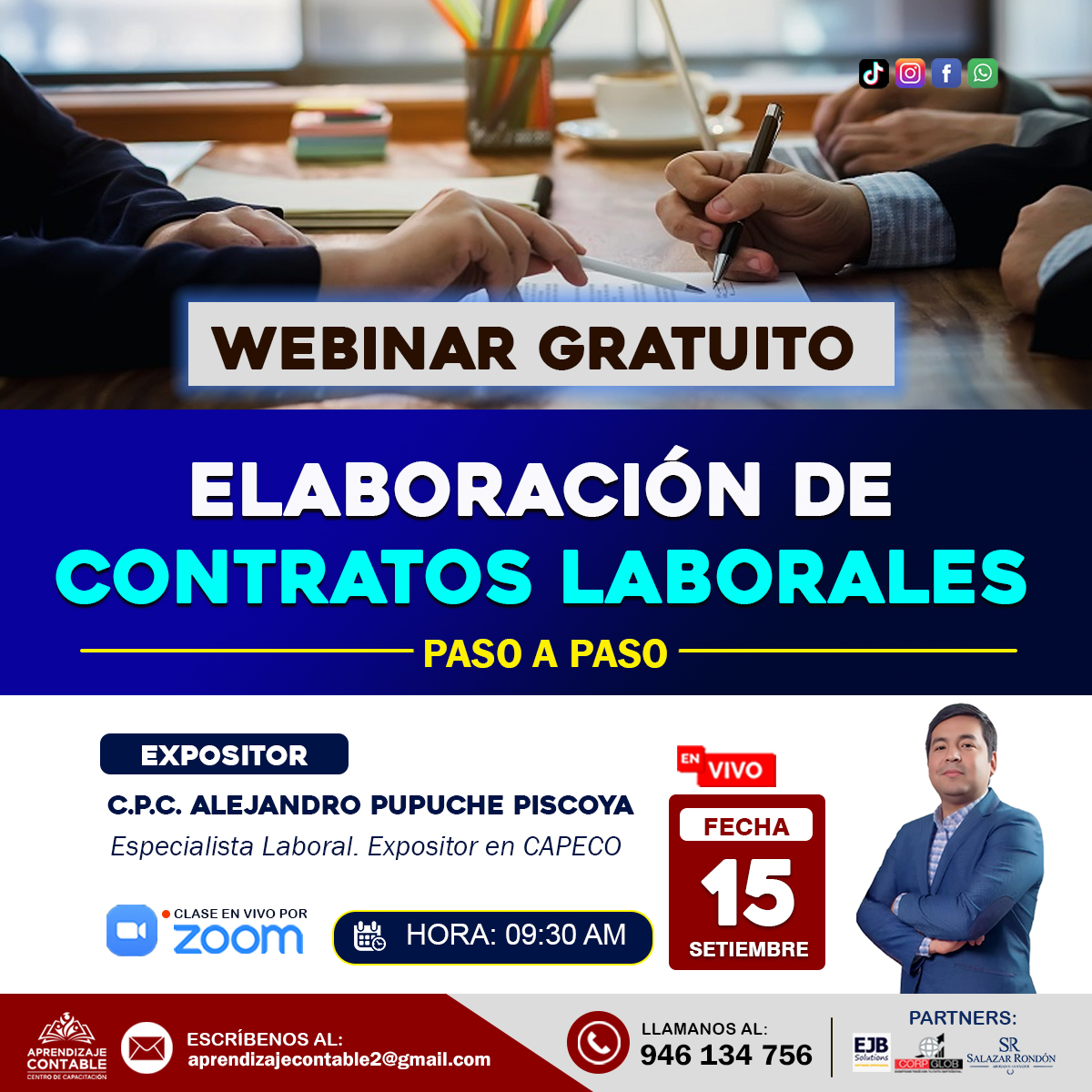Webinar ELABORACIÓN DE CONTRATOS LABORALES PASO A PASO